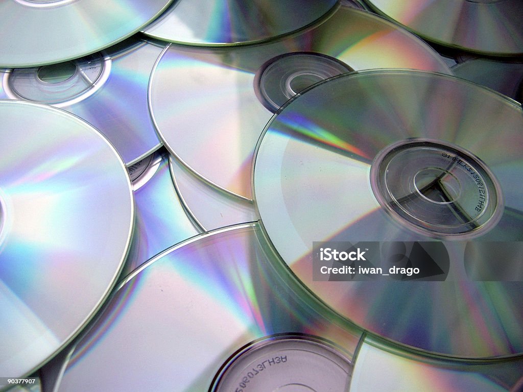 Compact discs Compact discs, closeup with a lot of cd's as background CD-ROM Stock Photo