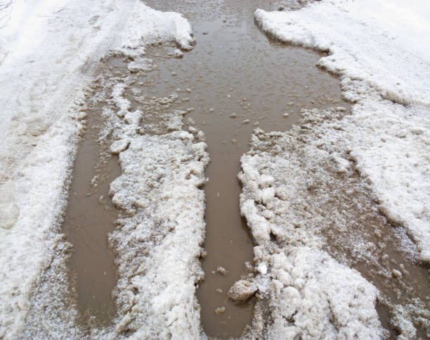 istock Car tracks in the snow. 903779612