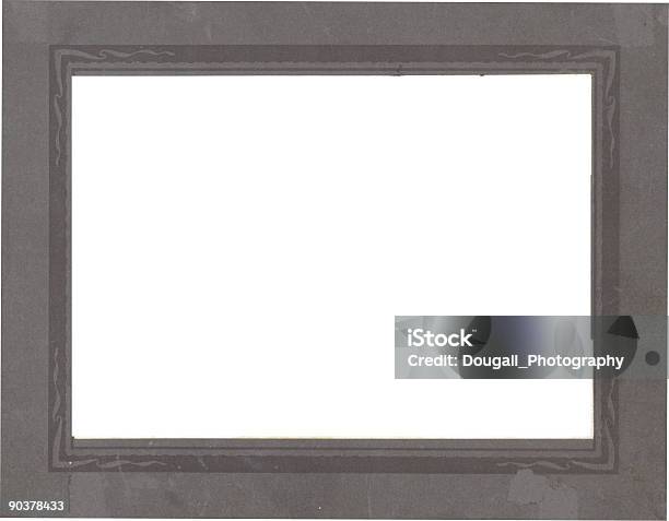 Dark Grey Vintage Cardboard Photo Frame Stock Photo - Download Image Now - Art Deco, Backgrounds, Border - Frame