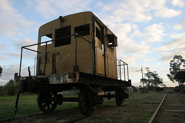 istock Old railway tractor. Yarra Glen at dusk 90378536