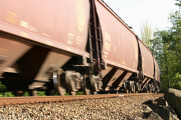 freight in motion stock photo