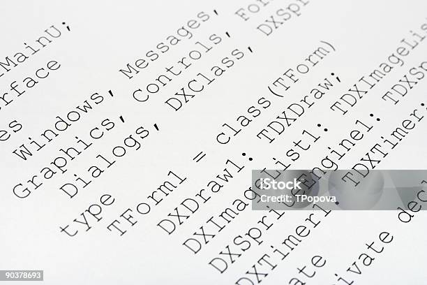 Impresso Código De Computador - Fotografias de stock e mais imagens de Abstrato - Abstrato, Alfabeto, Carta - Documento