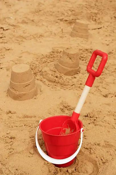 Photo of traditional seaside pasttime - playing with sand