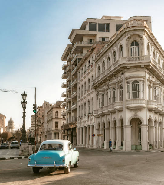 istock old blue american car in old Havanna 903789980