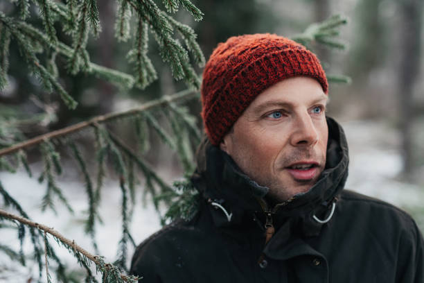 istock Man outdoors on cold frosty winters day 903791870