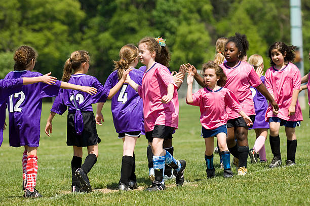 End of a Soccer (Football) Game stock photo