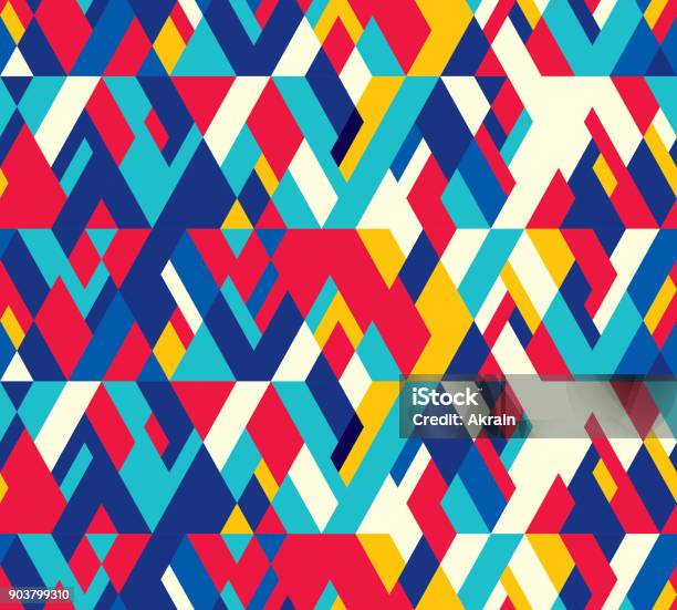 Diagonal Movement Pattern Abstract Seamless Pattern Of Geometric Shapes Diagonal Movement Stock ...