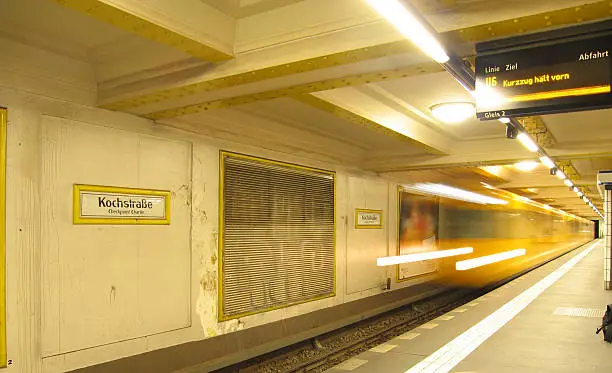 Photo of Berlin Metro Rushing into Station