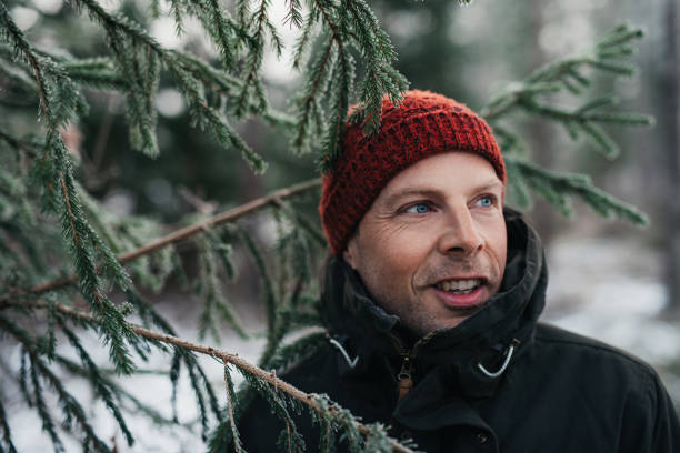istock Man outdoors on cold frosty winters day 903801688
