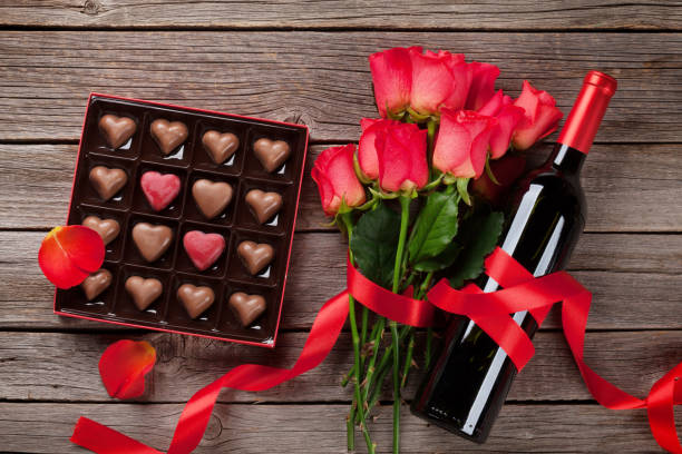 istock Valentines day greeting card with heart shaped chocolate 903807798