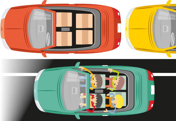 トップ ビュー カブリオ車 (ベクトル) - road trip collectors car sports car convertible点のイラスト素材／クリップアート素材／マンガ素材／アイコン素材