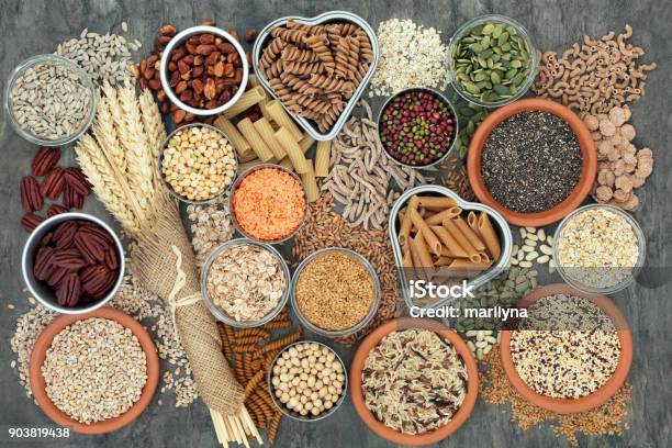 Healthy High Fibre Food Stock Photo - Download Image Now - Wholegrain, Dietary Fiber, Carbohydrate - Food Type