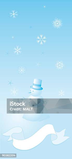 Snowman Stock Illustration - Download Image Now - Banner - Sign, Blue, Celebration