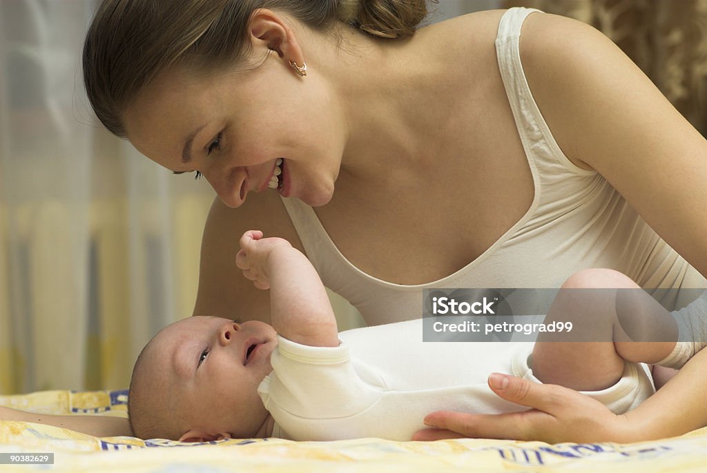 Playing with baby  0-11 Months Stock Photo