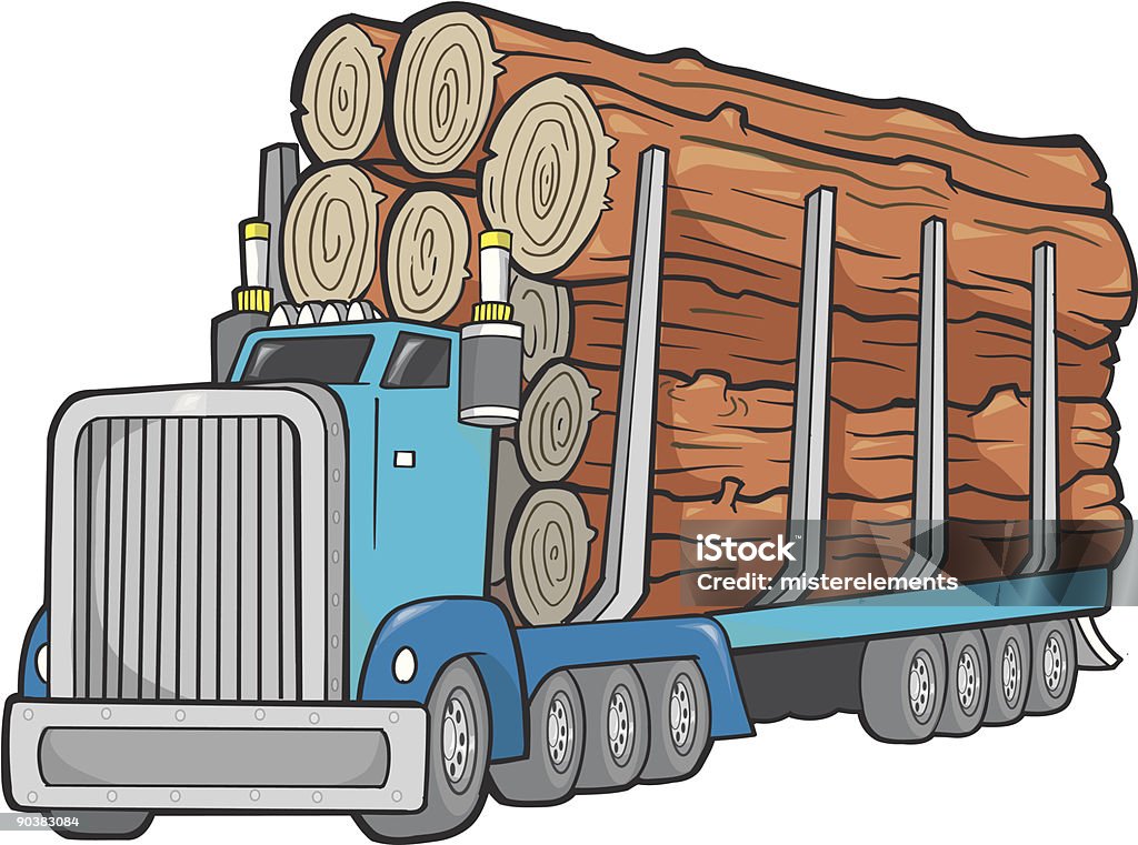 Logging gigante camion Illustrazione vettoriale - arte vettoriale royalty-free di Ceppo