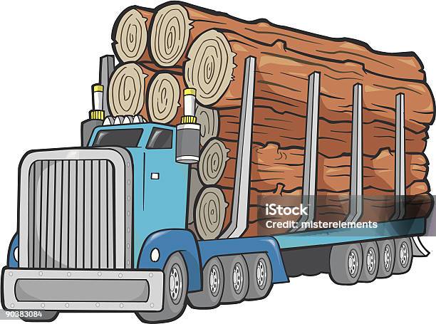 大きなログトラックベクトルイラスト - トラックのベクターアート素材や画像を多数ご用意 - トラック, 丸太, イラストレーション