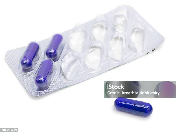 Foto de Pílulas Azuis Antibióticos e mais fotos de stock de Analgésico - Analgésico, Antibiotico, Azul