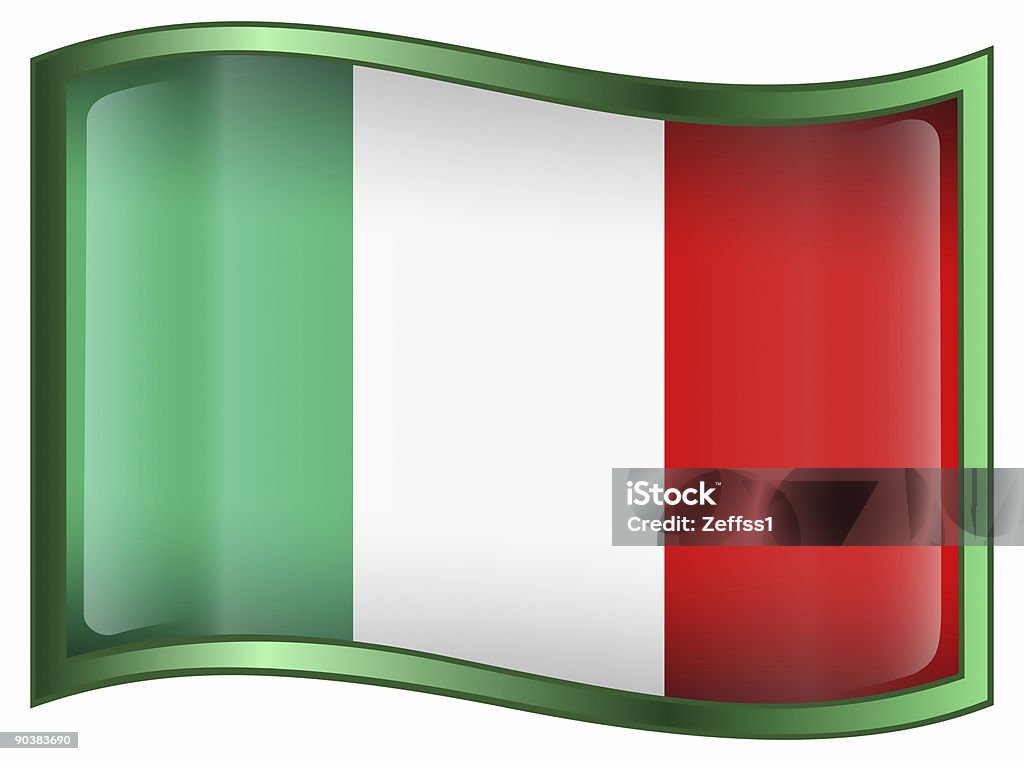 Italien Flagge Symbol isoliert auf weißem Hintergrund. - Lizenzfrei Beleuchtet Stock-Illustration