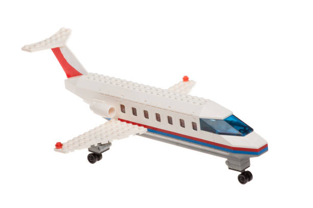 istock Close up of plastic toy passenger airplane, isolated 903842608