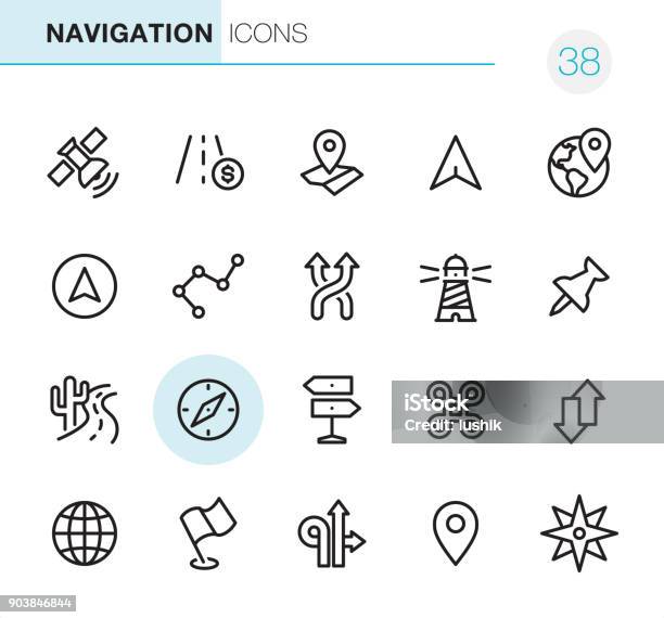 Navigation Pixel Perfect Icons Stock Illustration - Download Image Now - Icon Symbol, Map, Direction