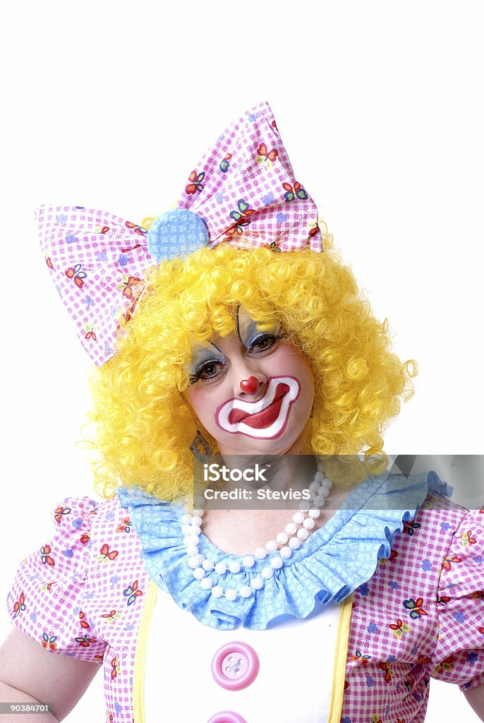 Женский Клоун в полный костюм - Стоковые фото Белый роялти-фри