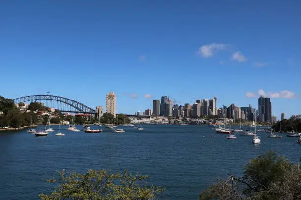 Photo of View from Lavender Bay to Harbour bridge and Sydney city, New South Wales Australia