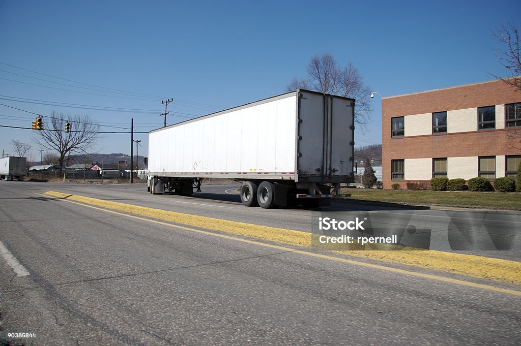 Tractor Trailer Truck  Tarpaulin Stock Photo