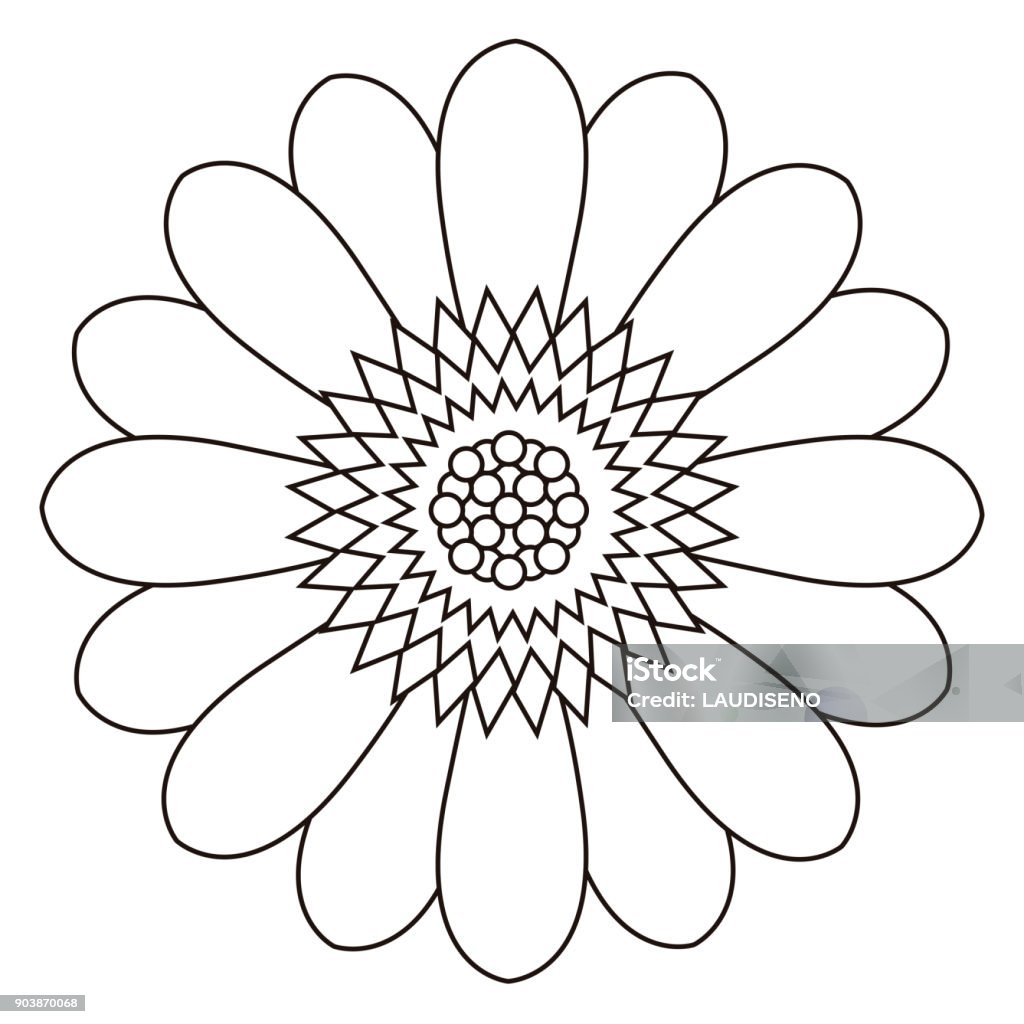 Isolated Flower Outline Stock Illustration - Download Image Now ...