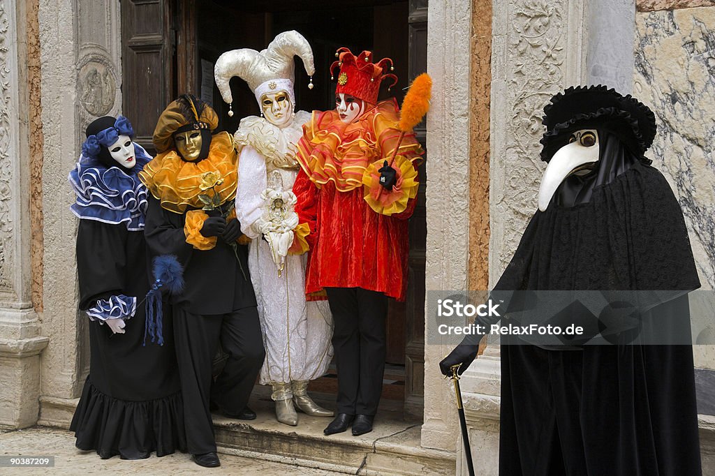 Grupa masek na Karnawał w Wenecji (XXL - Zbiór zdjęć royalty-free (Karnawał - obchody święta)