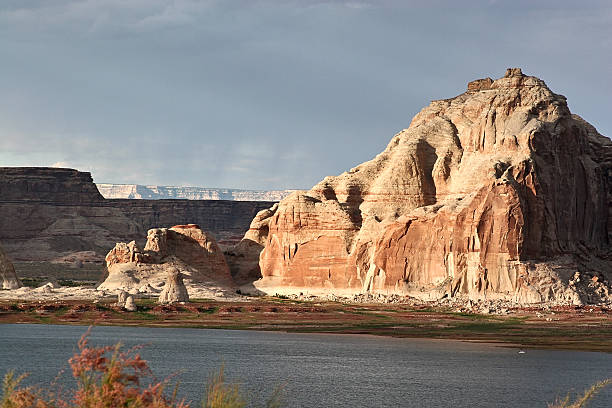 Rock formation at Lake Powell stock photo
