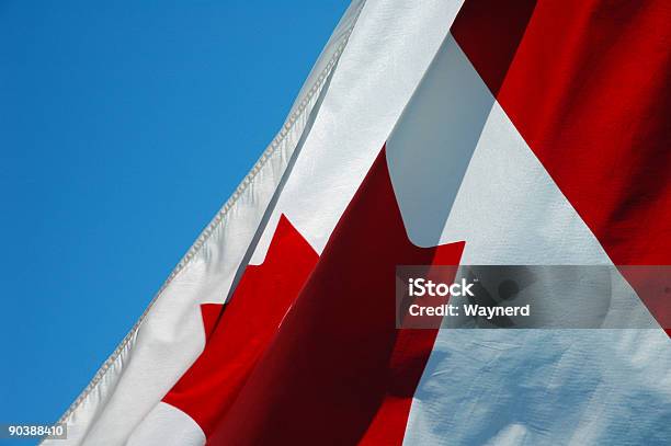 Bandera Canadiense De Cierre Foto de stock y más banco de imágenes de Abstracto - Abstracto, Aire libre, Azul