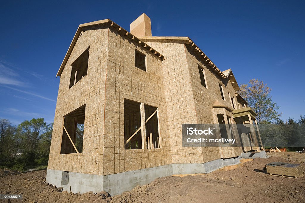 Quadro House Close-up - Foto de stock de Armação de Construção royalty-free
