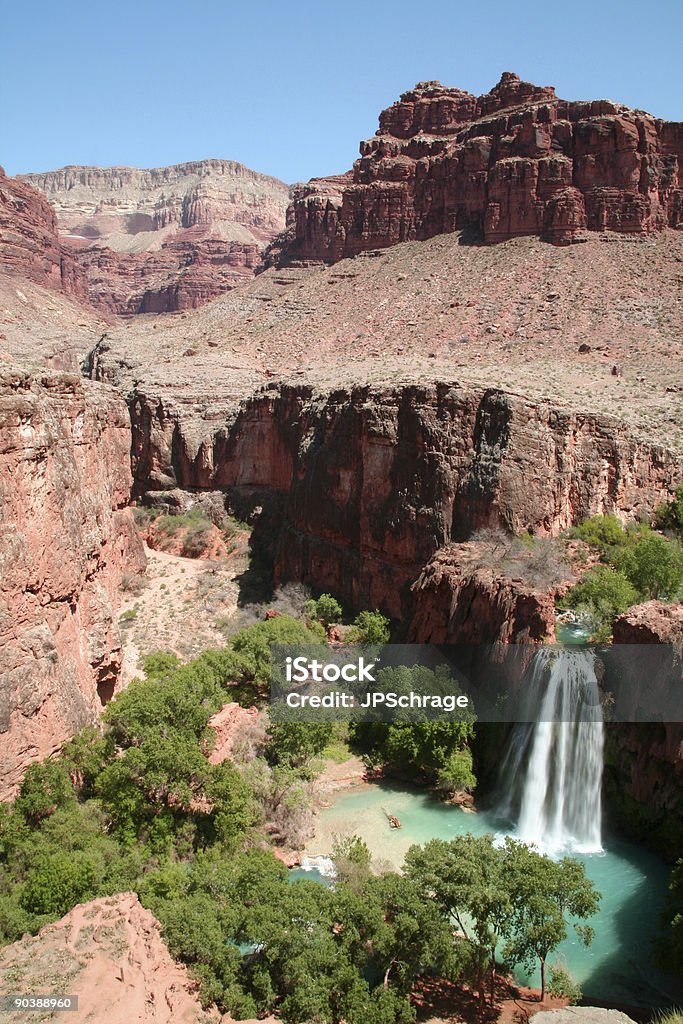 Birds Eye View of Havasu Falls  Arizona Stock Photo