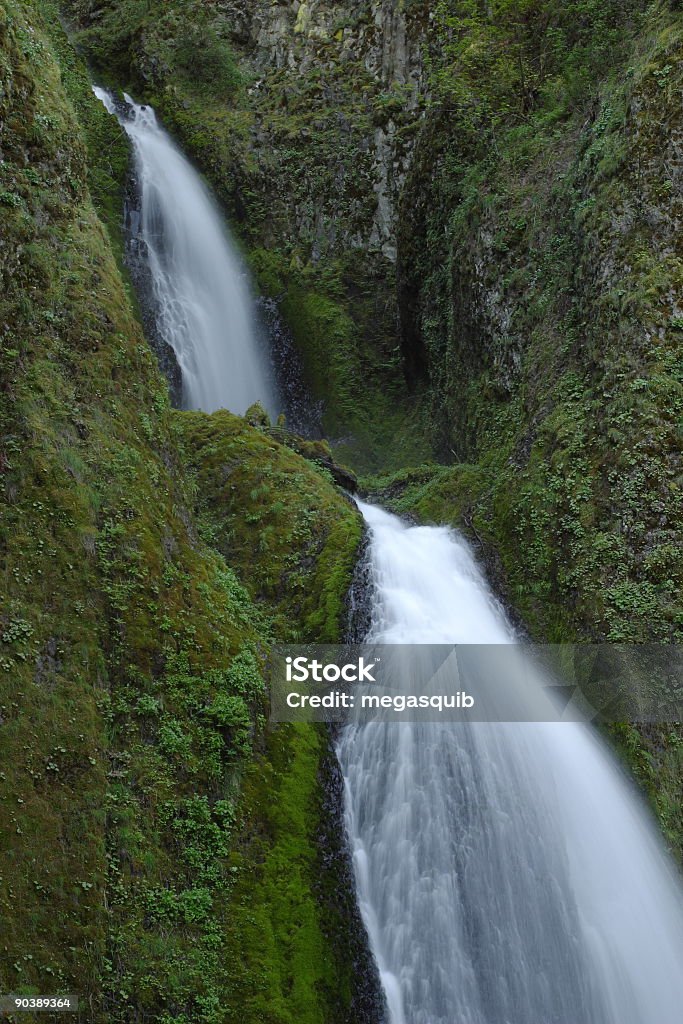 Wahkeena Falls Wahkeena Falls - Columbia River Gorge National Scenic Area Color Image Stock Photo