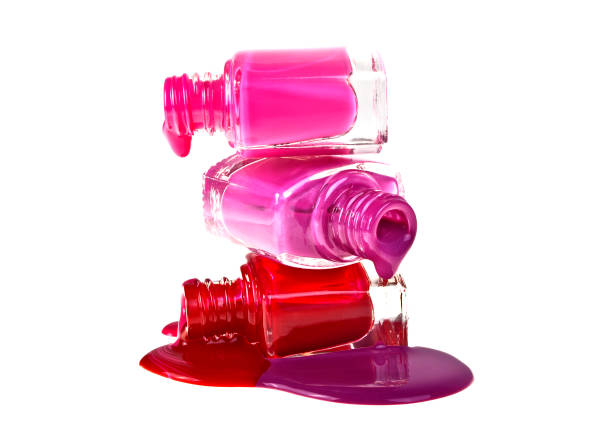 istock Bottles with spilled nail polish on a white background 903896262
