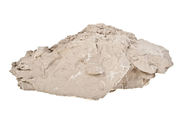 istock Piece of old cement isolated on white 903897698