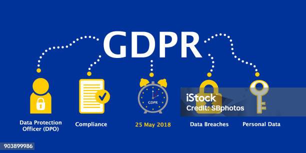 General Data Protection Regulation Concept Illustration 25 May 2018 Stock Illustration - Download Image Now