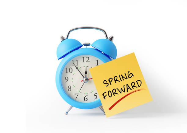 Daylight Saving Time Change Clock To Summer Time Stock Photo - Download  Image Now - Anthropomorphic Face, Arranging, Back - iStock