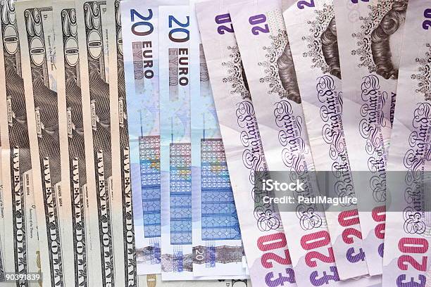 Mixed Currency Stock Photo - Download Image Now - American Twenty Dollar Bill, Arrangement, Backgrounds