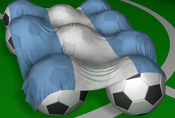 istock Argentina flag and soccer-balls 90391925