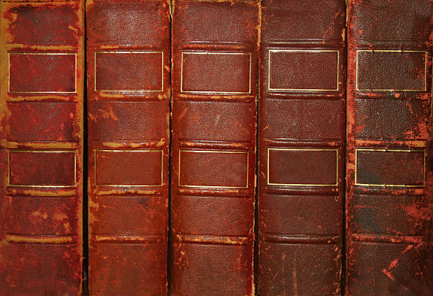 alte bücher - picture book book old leather stock-fotos und bilder