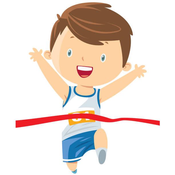 ilustrações de stock, clip art, desenhos animados e ícones de child running - child running sport sports race