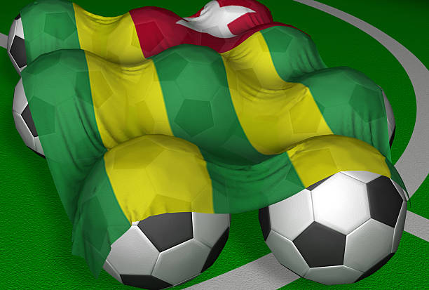 istock 3D-rendering Togo flag and soccer-balls 90392626