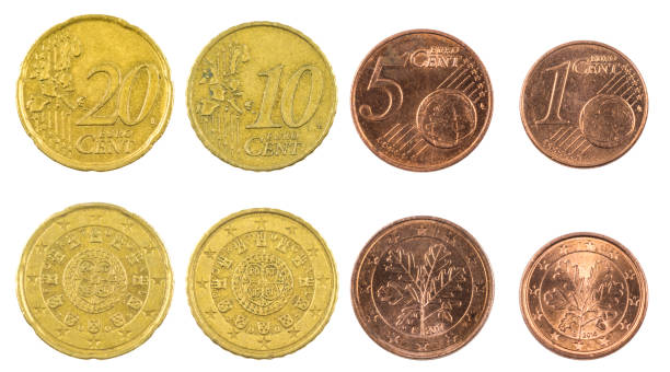 istock close - ups euro coins. twenty, ten, five, and a cent 903927572