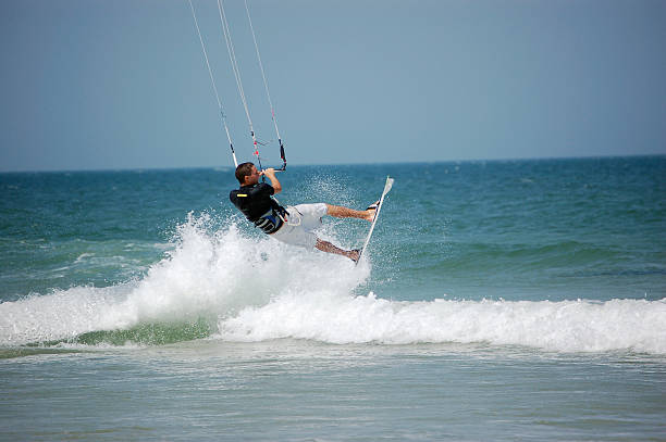istock Kitesurfer launching off a breaker 90392774
