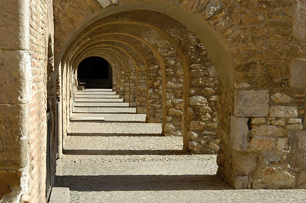 Antibes, France - July 3, 2014: A tunnel through a building in Antibes, France