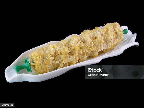 Corn On The Cob Eaten Stock Photo - Download Image Now - Black Background, Color Image, Corn