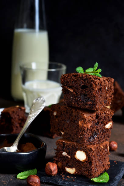 istock Classical American dessert - chocolate brownie with nuts. 903932158