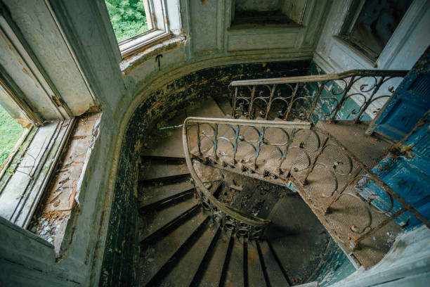 istock Top view of a rusty decorated staircase 903934466