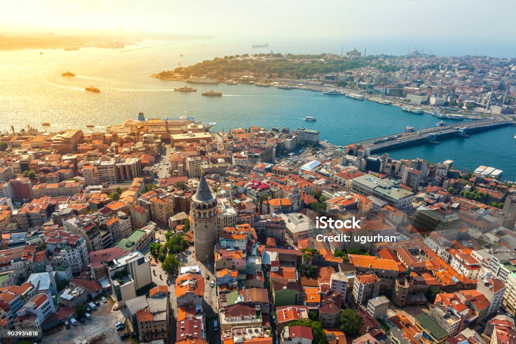 Istanbul views Istanbul views from Helicopter. Galata tower in İstanbul. Istanbul Stock Photo